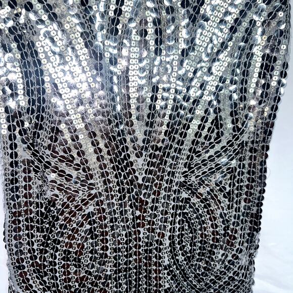 Michael Kors Womens Size Medium Silver Sequined Jersy Stretch Tank Top - Picture 2 of 6